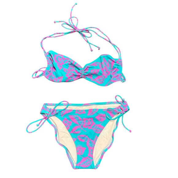 Victoris’s Secret Women’s aqua purple Hawaiian string bikini. size L - Picture 1 of 6